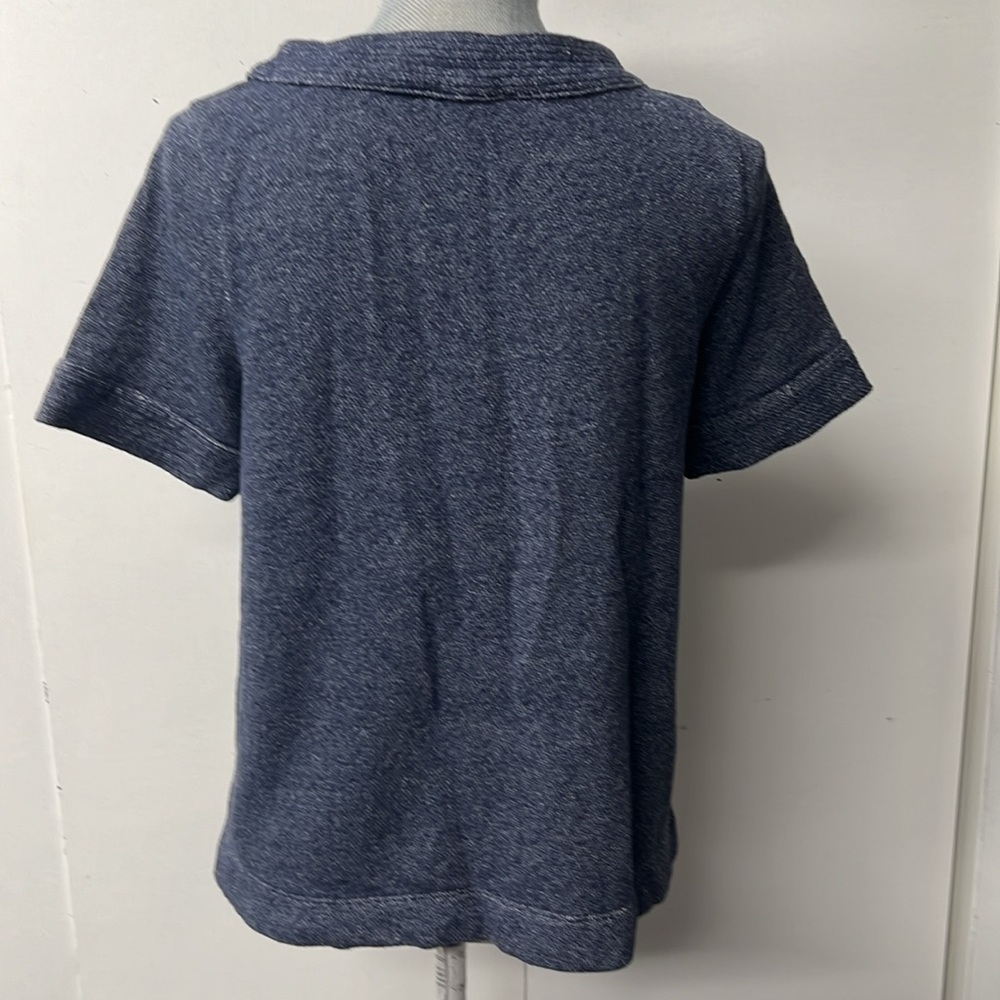 Short sleeve knit top that looks like denim from a distance, but very soft - Picture 5 of 6